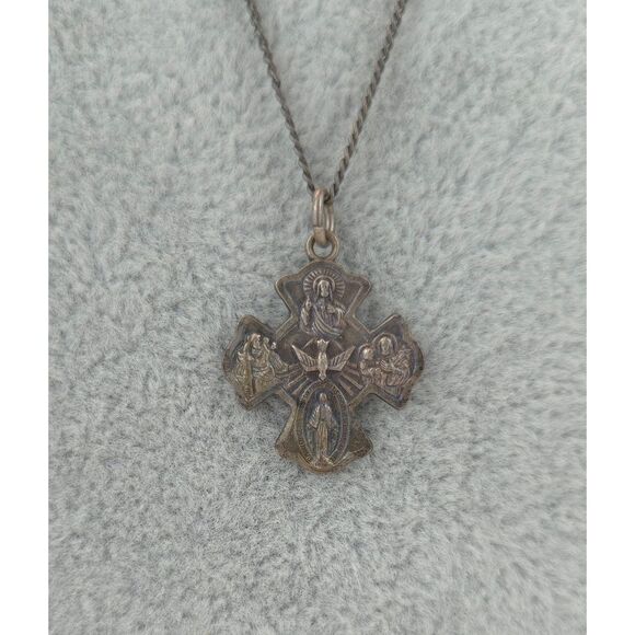 Vintage Catholic Sterling Silver "I Am Catholic Please Call A Priest" Pendant - Picture 1 of 6